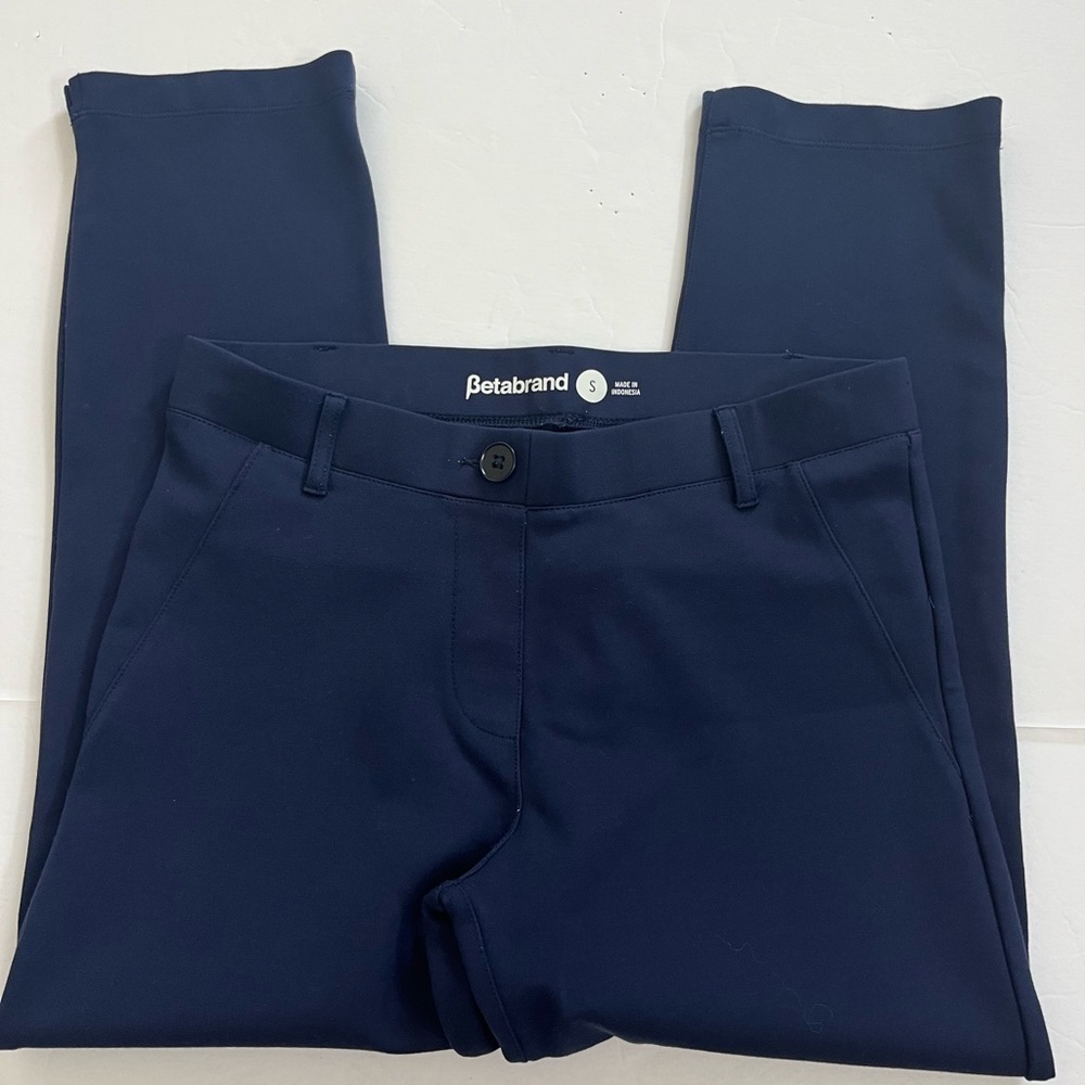 Betabrand Dress Yoga Pull On Pants Size Small Navy